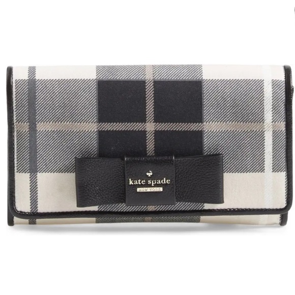 NWT Kate Spade Julia Street Plaid Tally Clutch - Picture 1 of 10